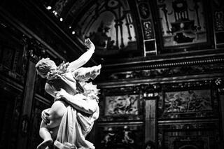Bernini's Gift in Proserpina's Flesh B&W